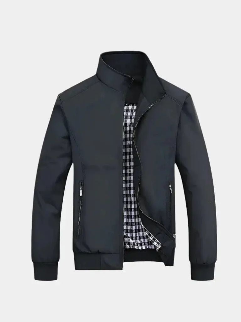 Chaqueta Bomber Casual Sólida - Cross & Crown