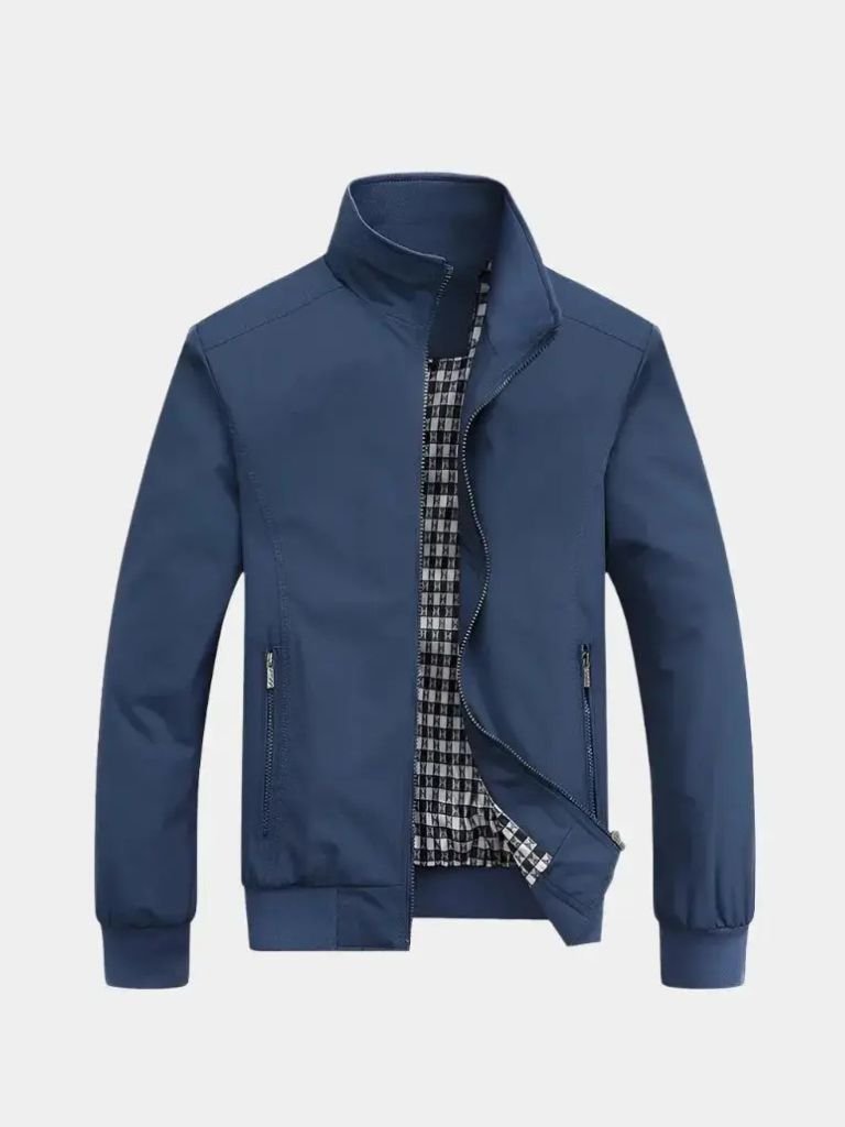 Chaqueta Bomber Casual Sólida - Cross & Crown