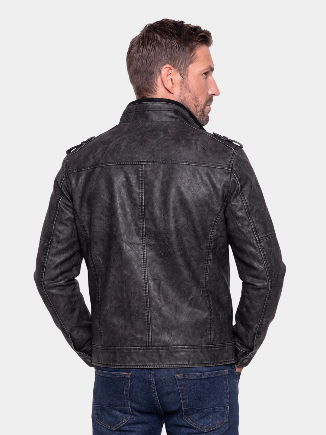 Chaqueta de Cuero Táctica Rogue – Cross & Crown