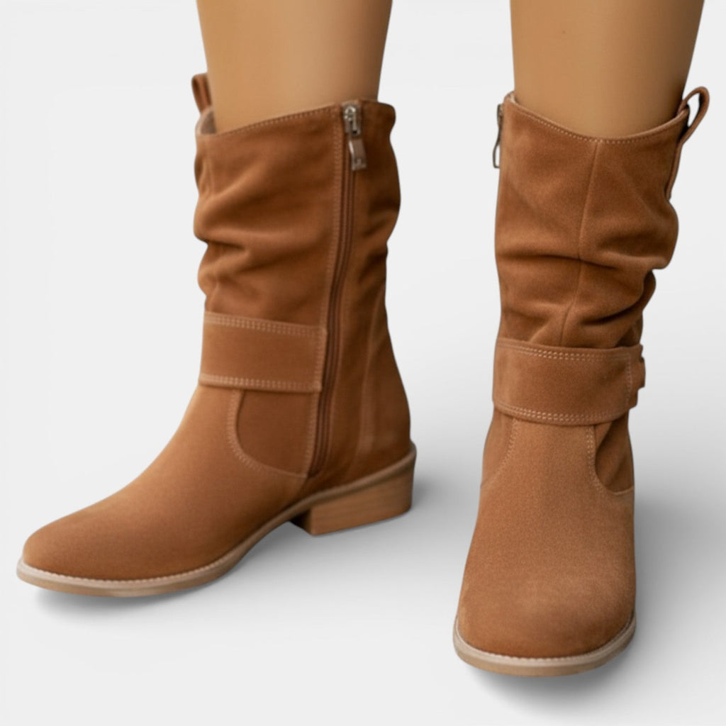 Botas Western de Mujer en Ante con Punta Fina
