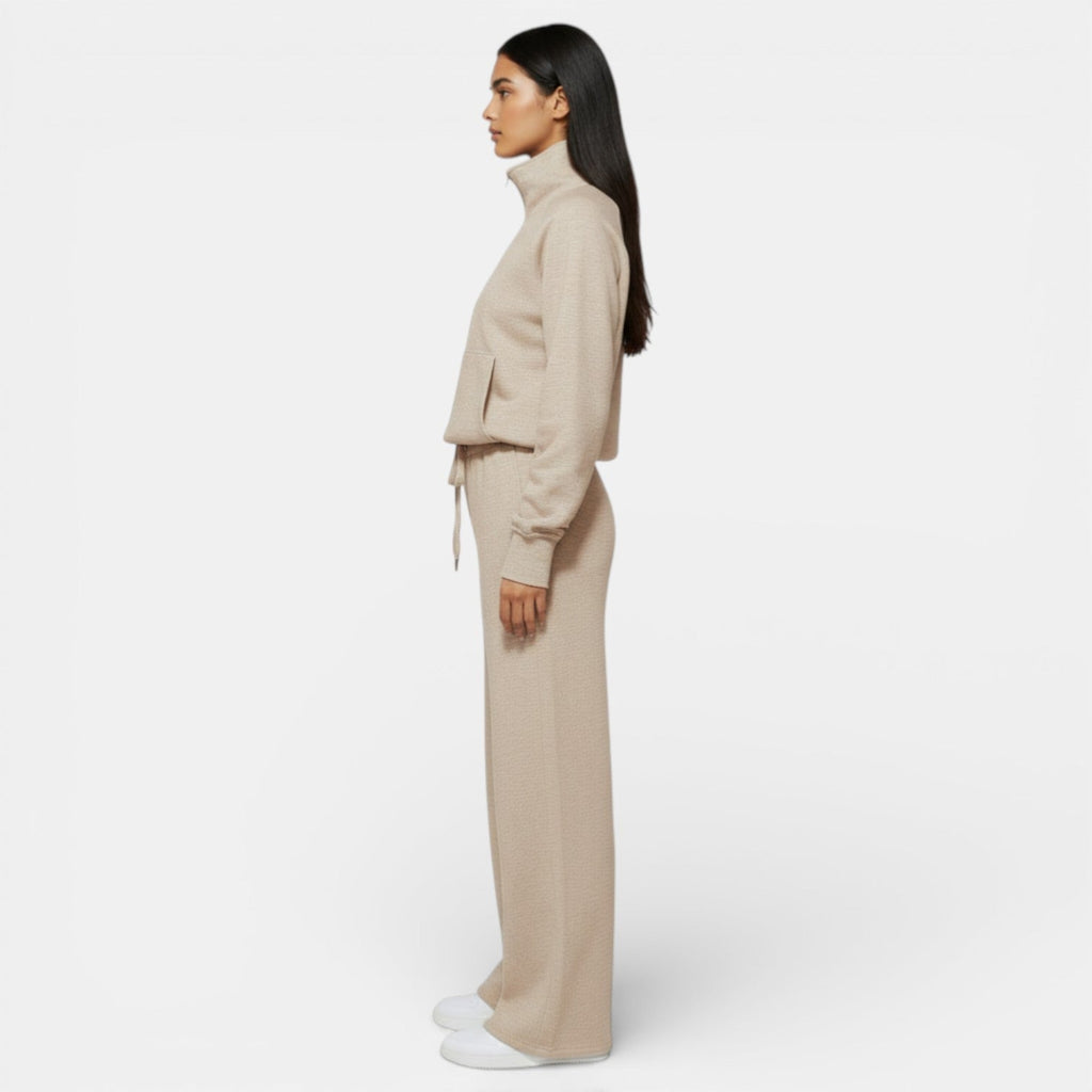 Conjunto Deportivo Mujer Half Zip y Pantalón Wide Leg