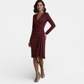 Vestido Midi Elegante de Mujer con Escote en V