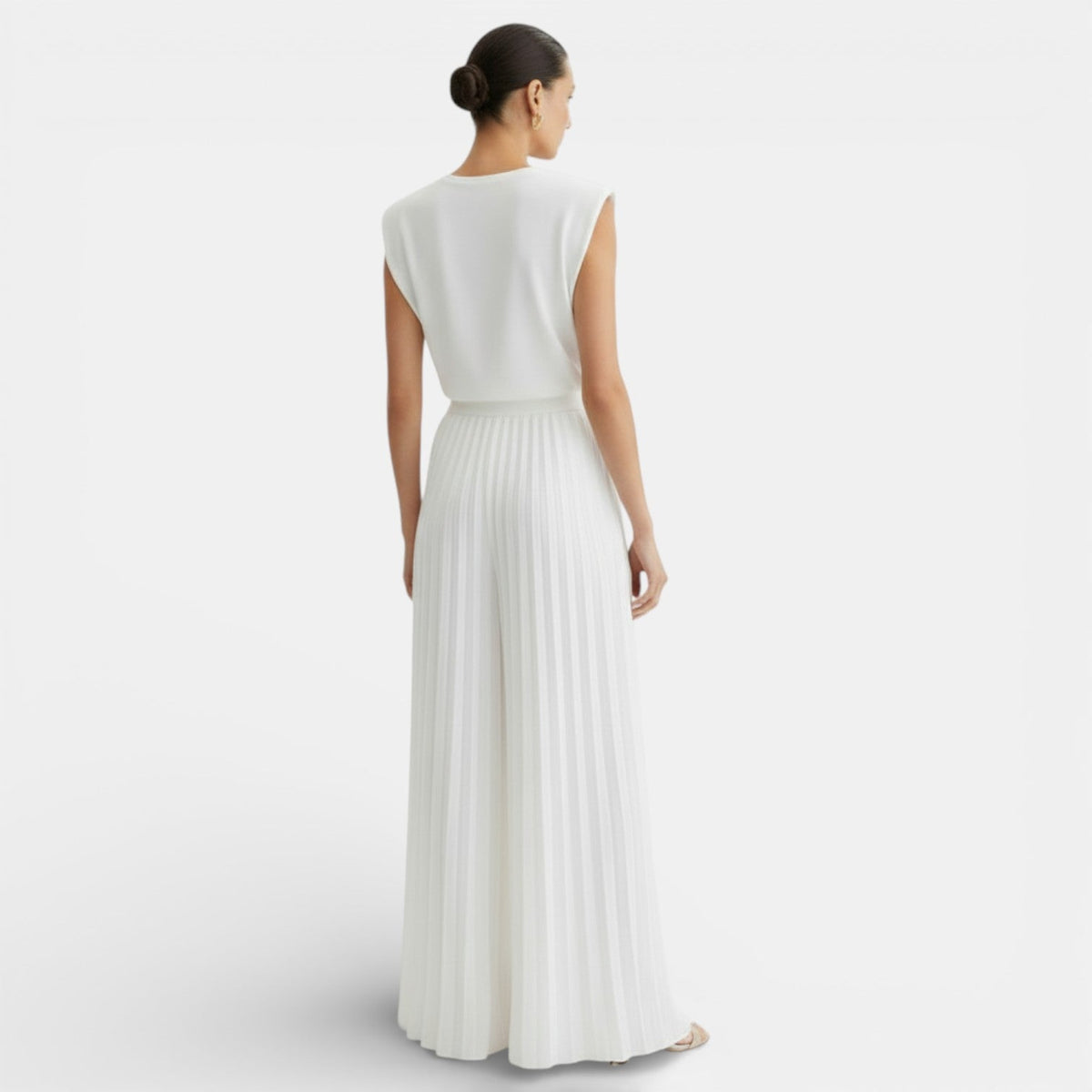 Conjunto Mujer sin Mangas con Pantalón Wide Leg