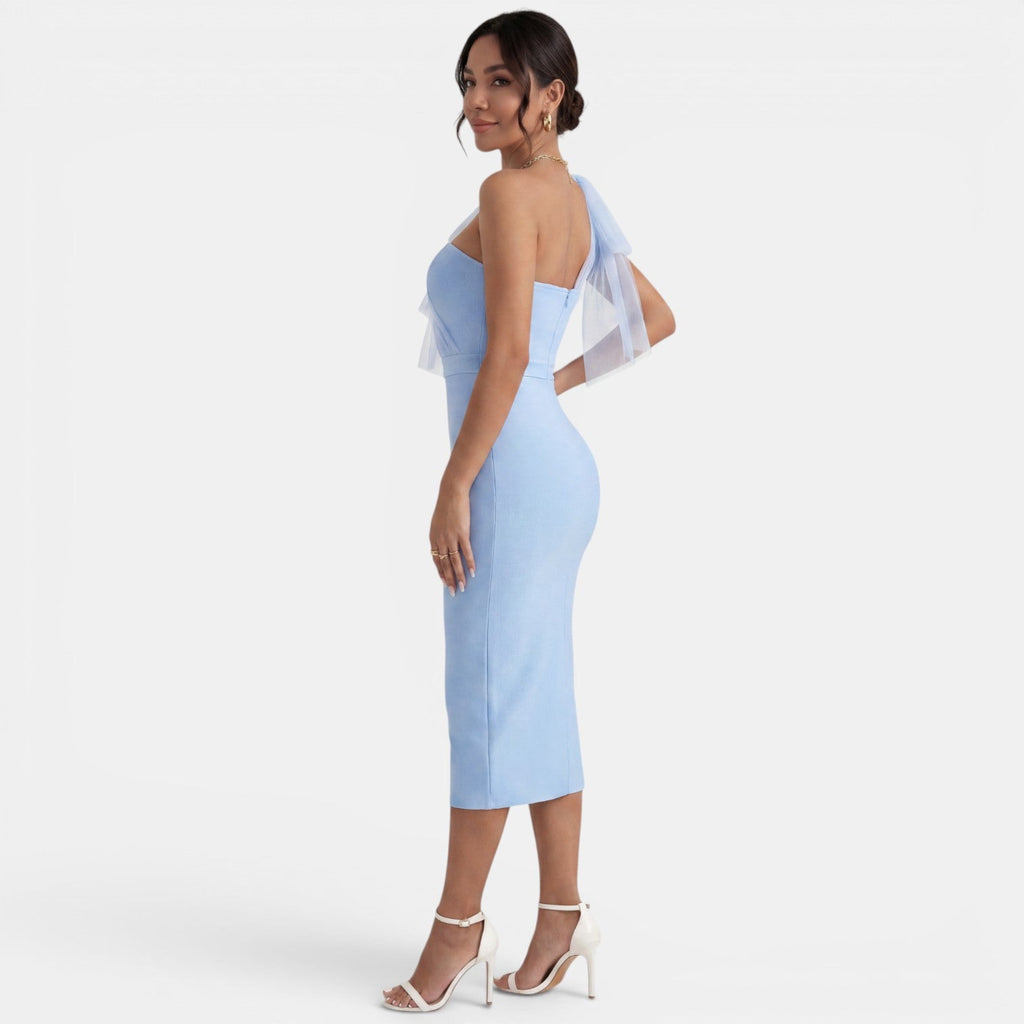 Vestido Midi Fiesta un Hombro