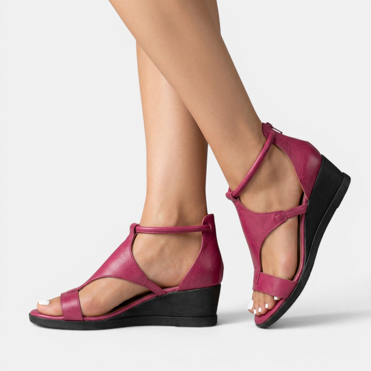 Sandalias Cuña Verano Mujer Piel