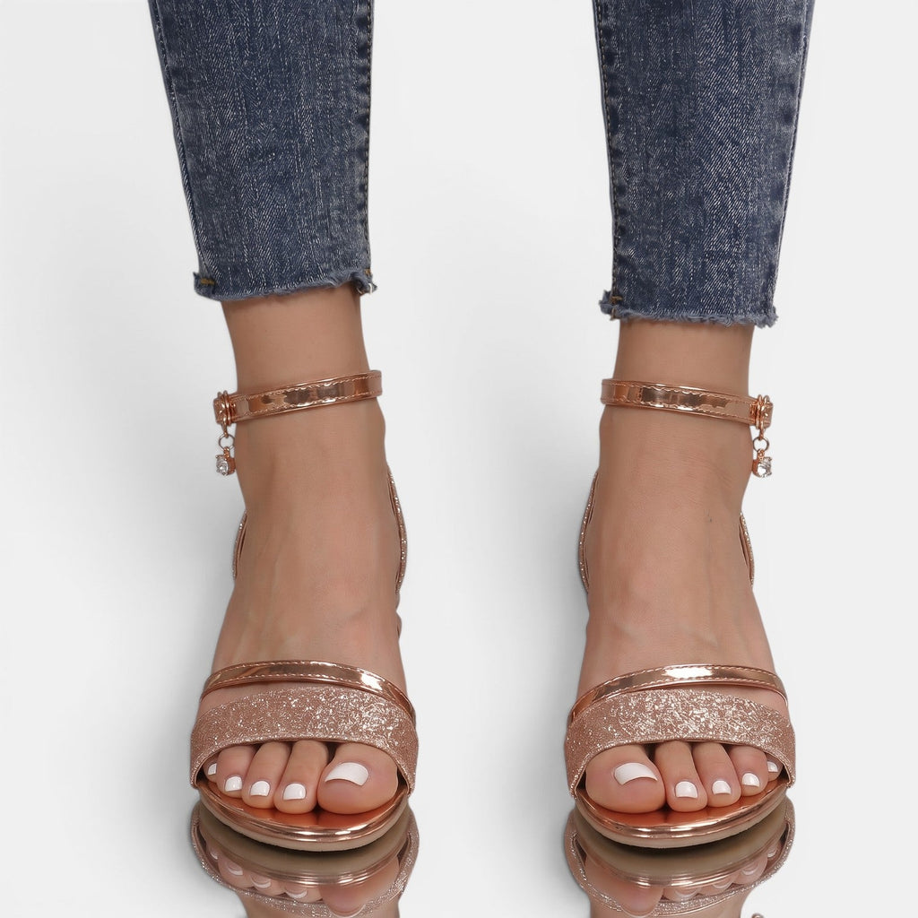 Sandalias Tacón Bajo Elegantes Mujer