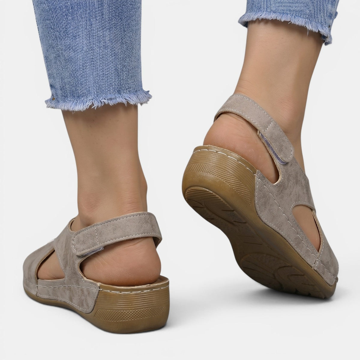 Sandalias Mujer Cuña Plataforma Piel