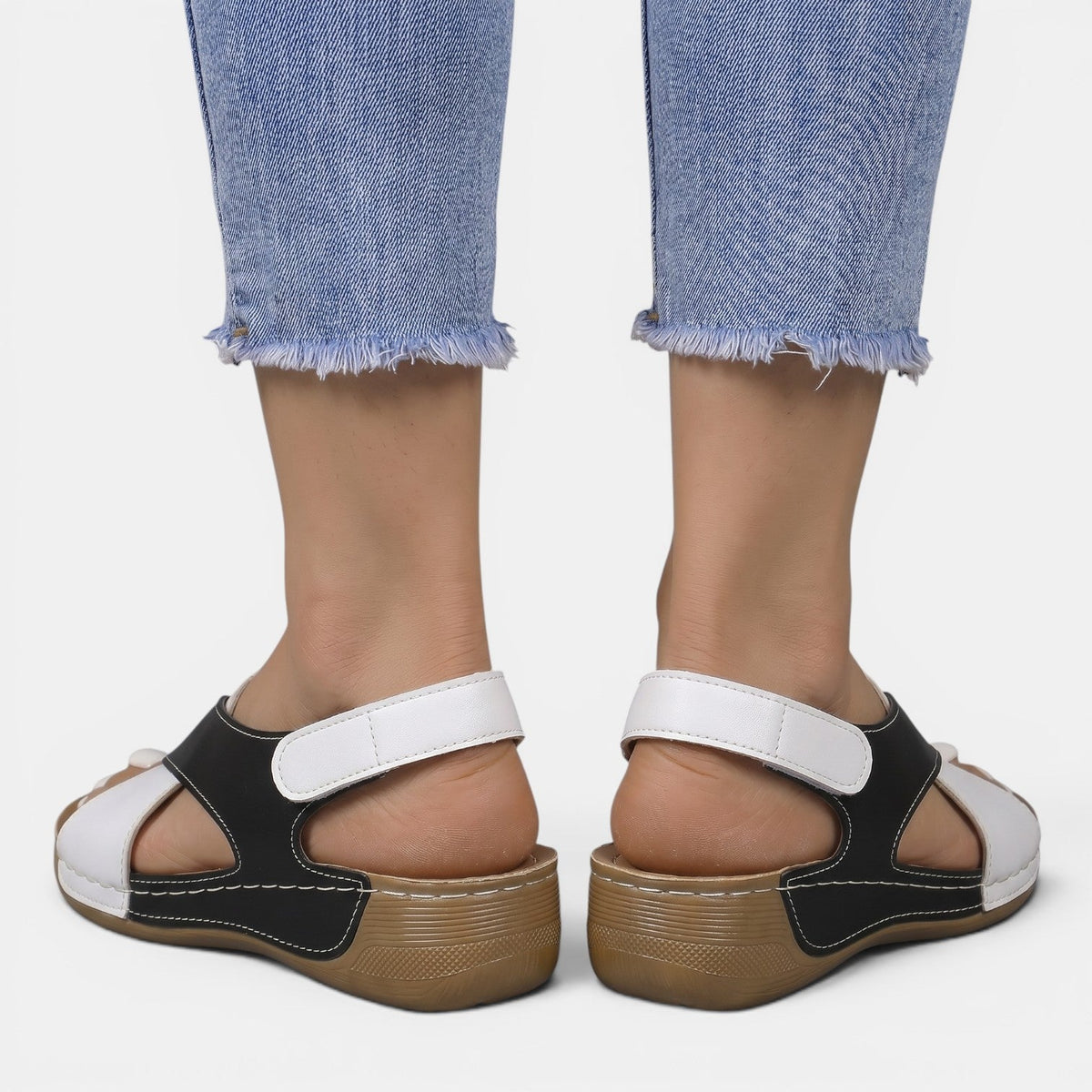 Sandalias Mujer Cuña Plataforma Piel