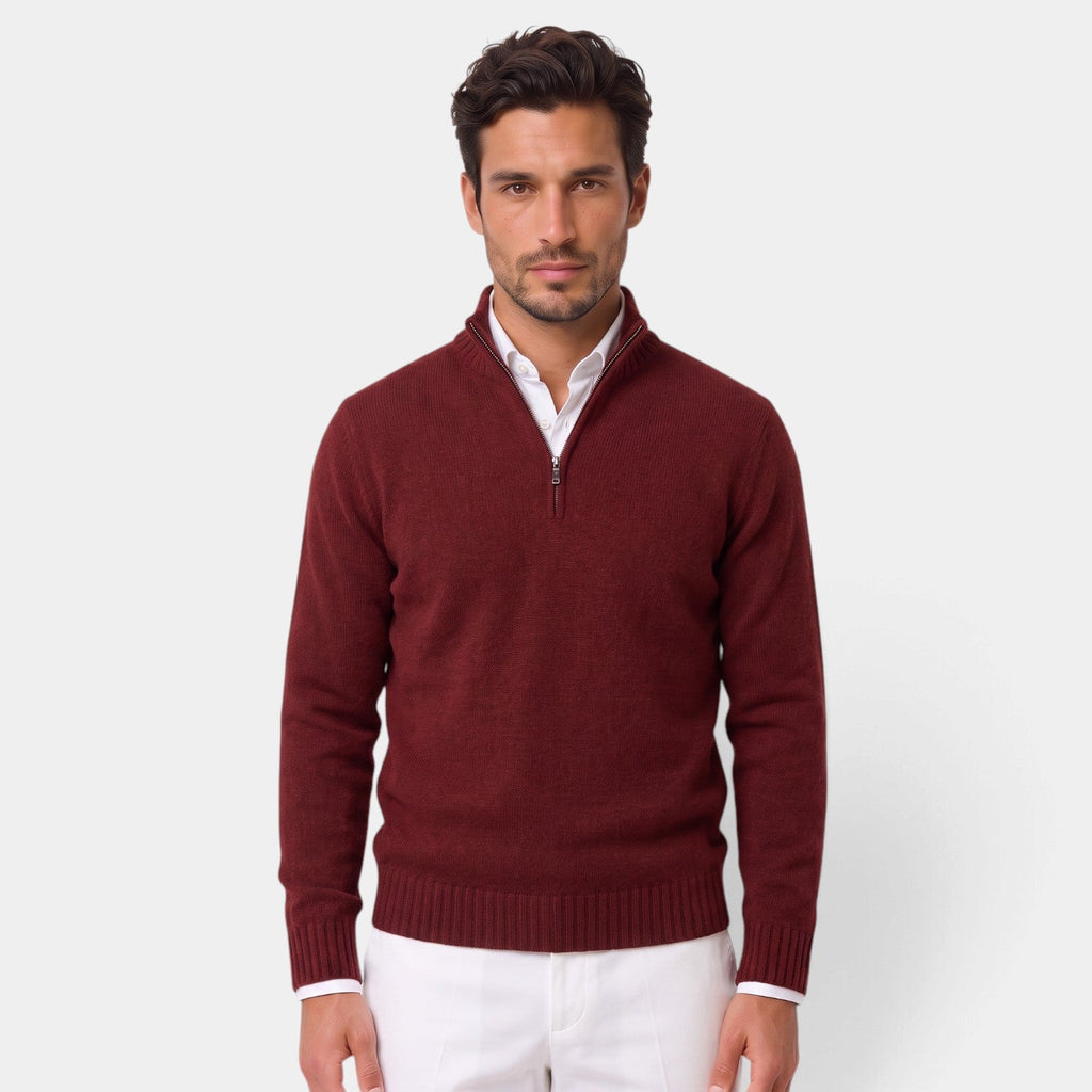 Jersey Hombre de Cachemira Media Cremallera