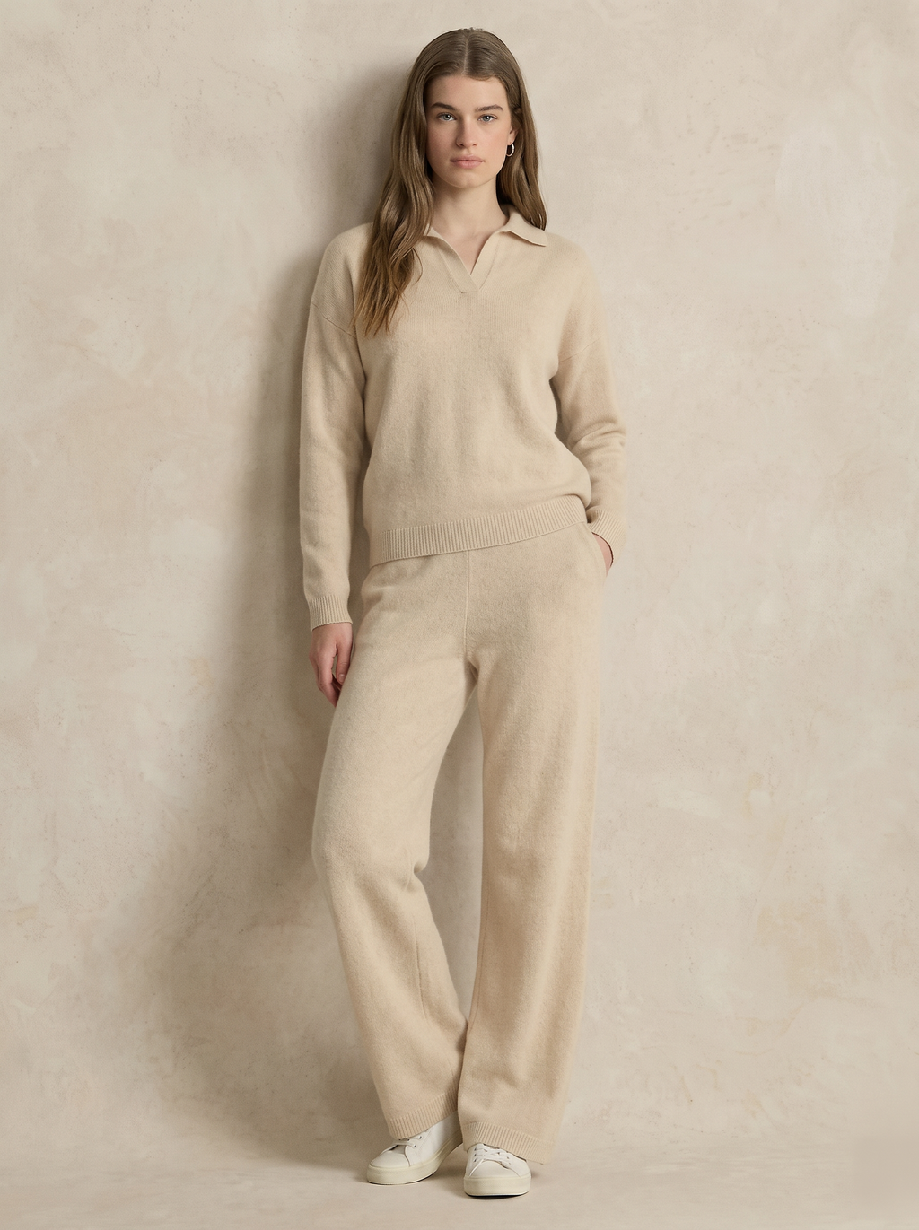 Conjunto Mujer de Punto Polo con Pantalón Harén