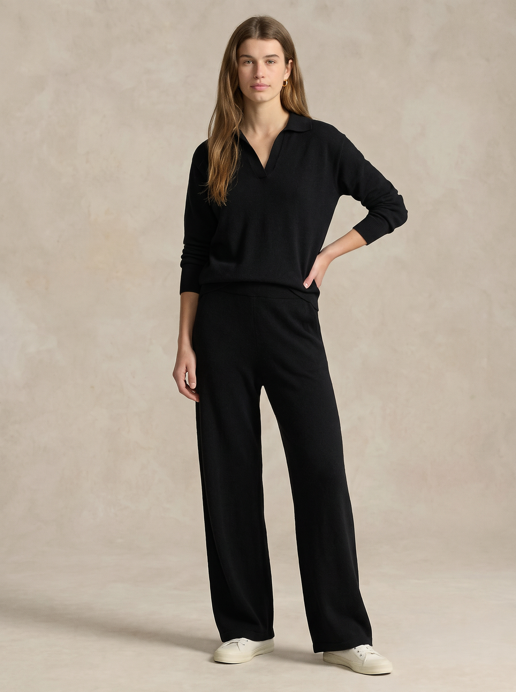 Conjunto Mujer de Punto Polo con Pantalón Harén