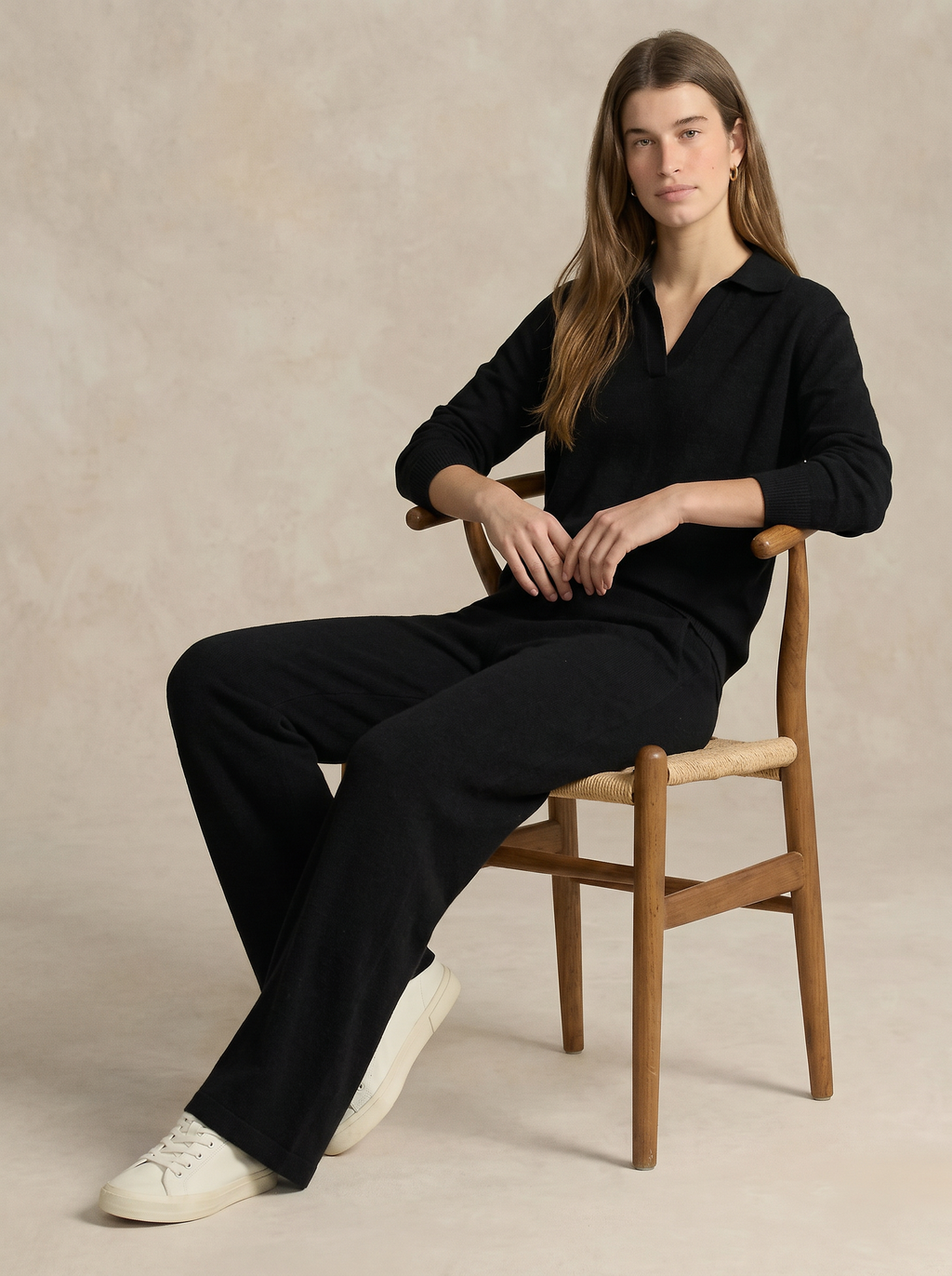 Conjunto Mujer de Punto Polo con Pantalón Harén