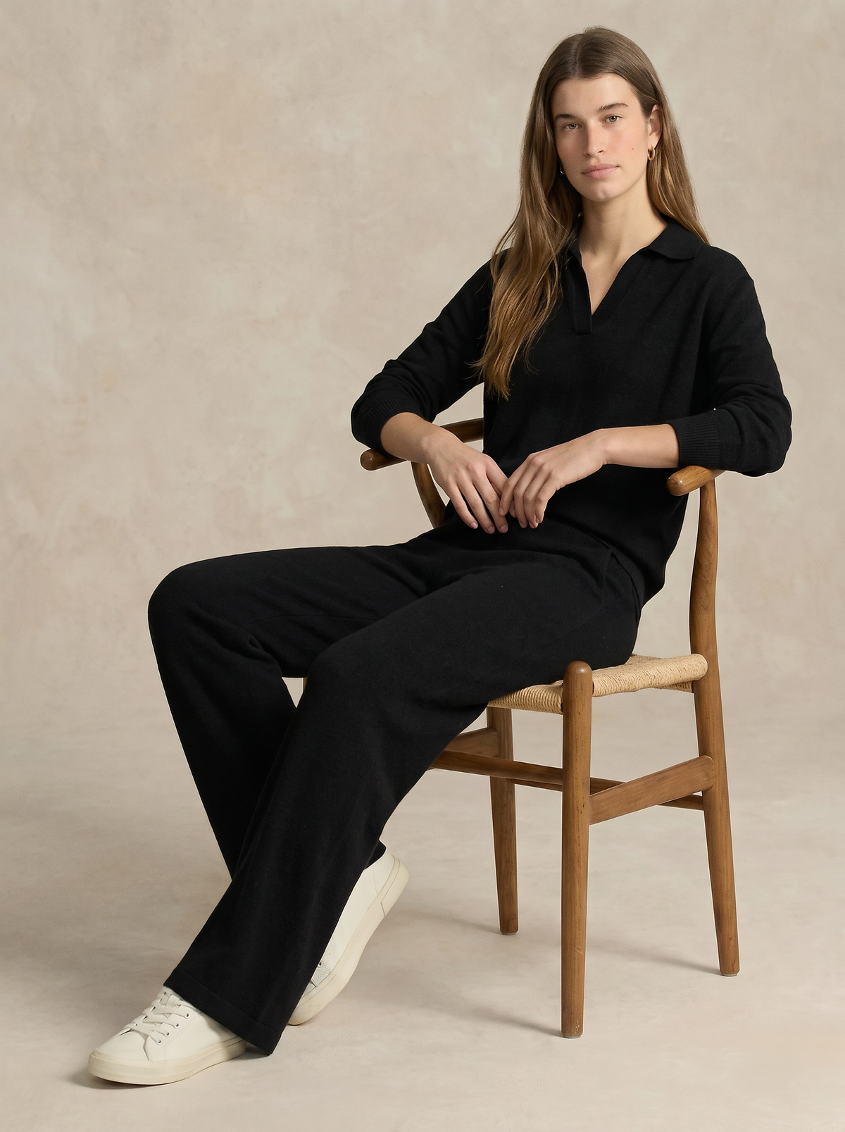 Conjunto Mujer de Punto Polo con Pantalón Harén