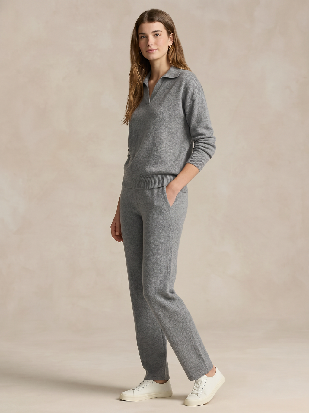 Conjunto Mujer de Punto Polo con Pantalón Harén