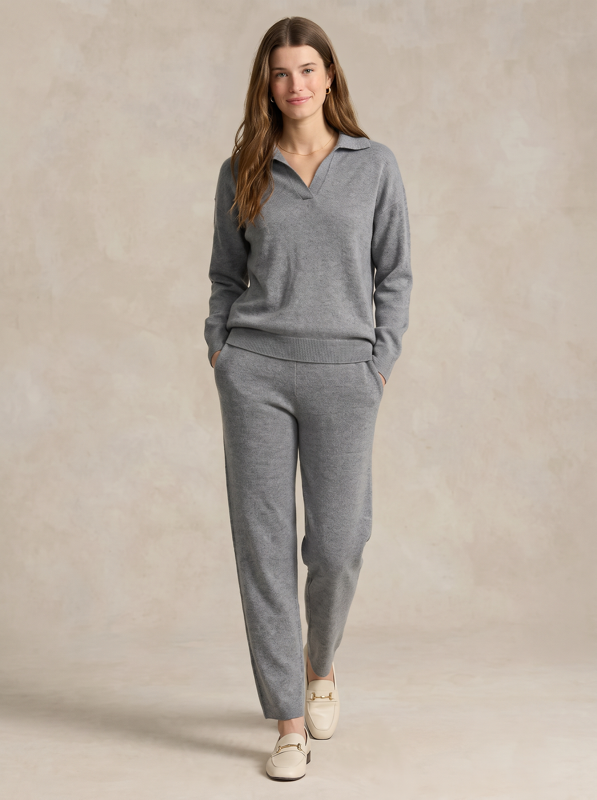 Conjunto Mujer de Punto Polo con Pantalón Harén