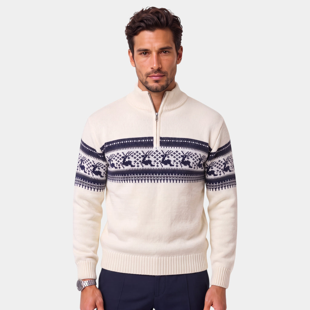 Jersey Navideño Hombre Punto Cuello Alto