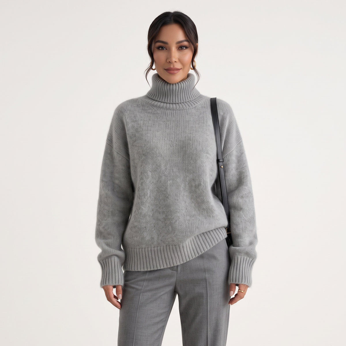 Jersey de Cuello Alto de Cashmere Suave para Mujer