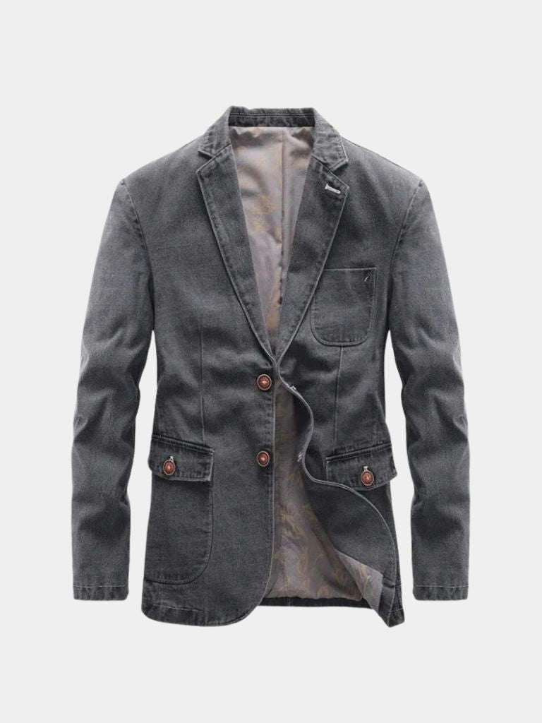 Chaqueta Blazer de Denim Covenant – Cross & Crown