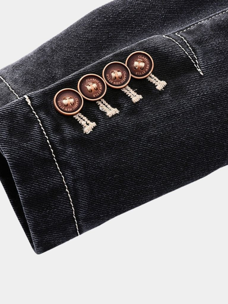 Chaqueta Blazer de Denim Covenant – Cross & Crown