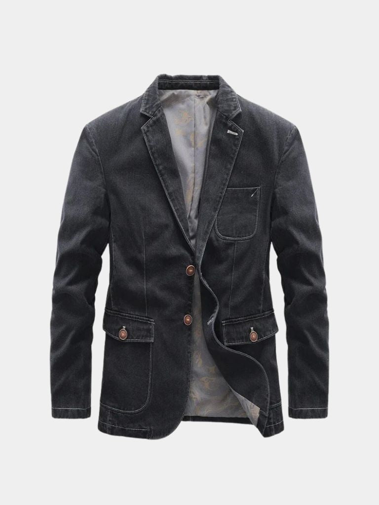 Chaqueta Blazer de Denim Covenant – Cross & Crown