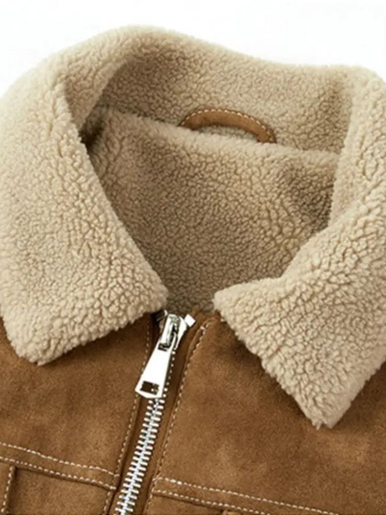 Chaqueta de Suede de Forro Polar Esencial - Cross & Crown