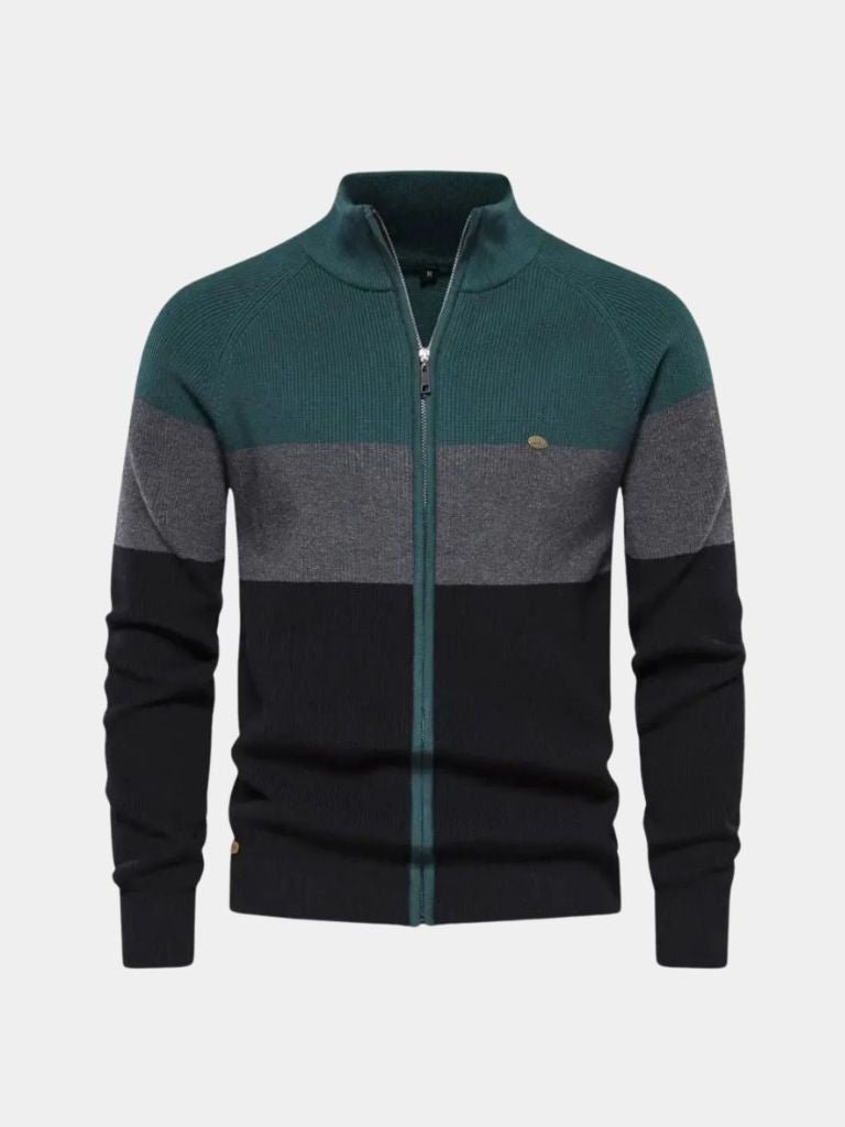 Suéter de Zipper de Tejido Esencial - Cross & Crown