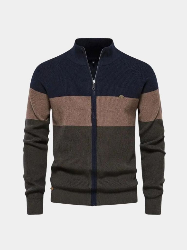 Suéter de Zipper de Tejido Esencial - Cross & Crown
