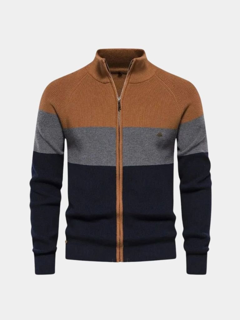 Suéter de Zipper de Tejido Esencial - Cross & Crown