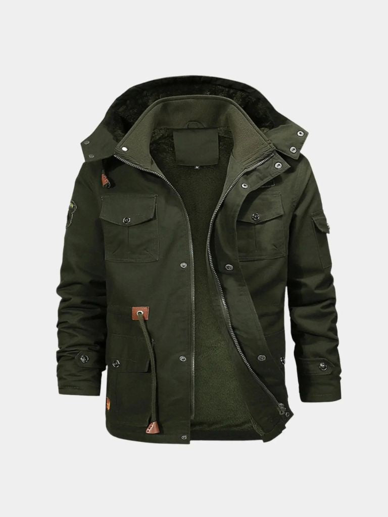 Chaqueta Bomber con Capucha de Forro Polar - Cross & Crown