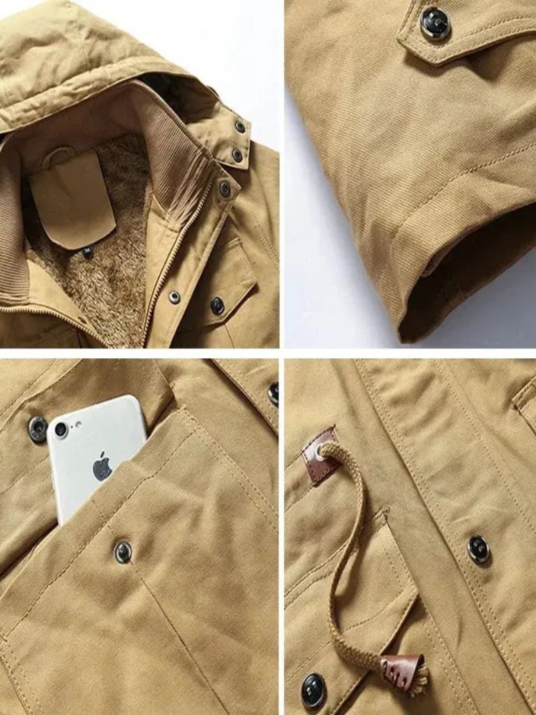 Chaqueta Bomber con Capucha de Forro Polar - Cross & Crown