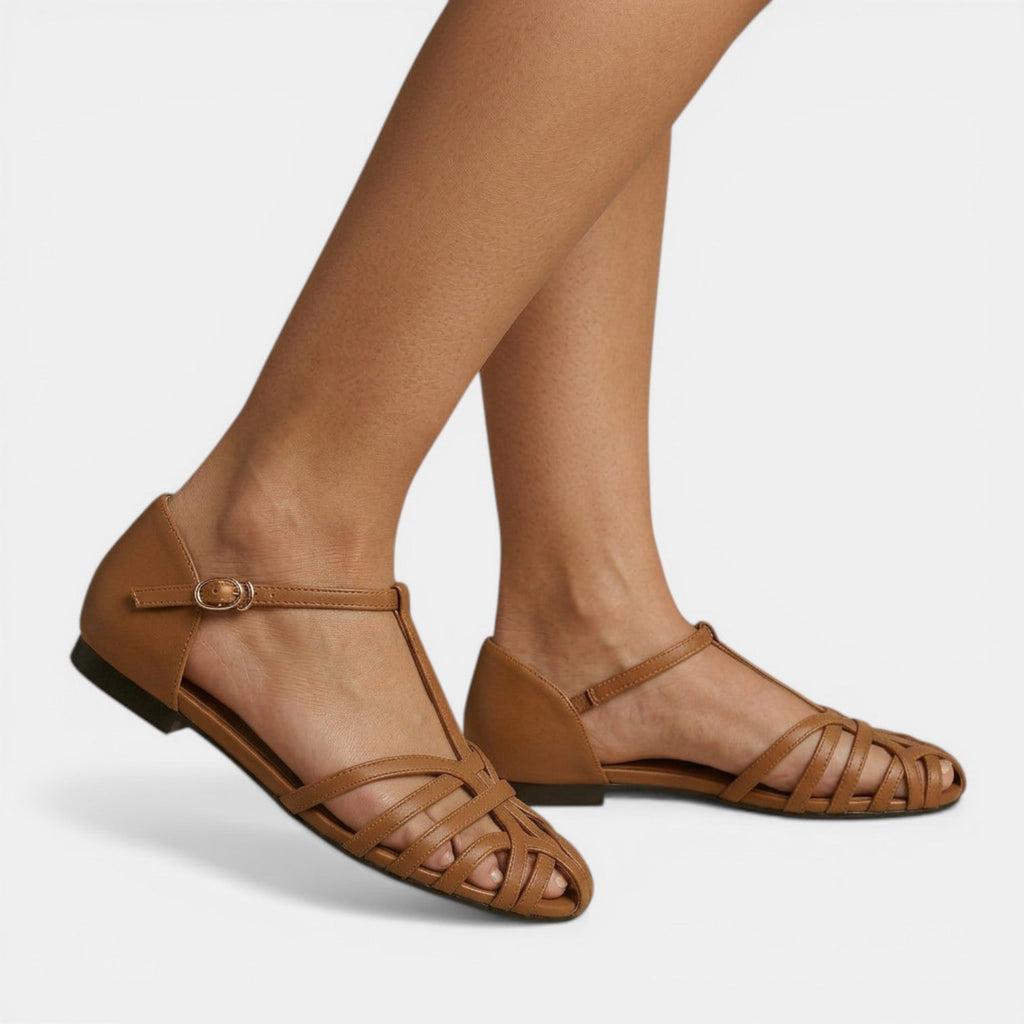 Sandalias Planas Mujer Marrón