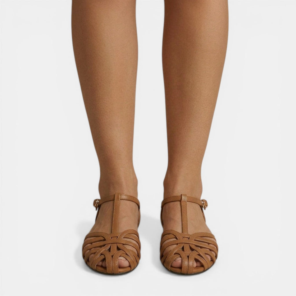 Sandalias Planas Mujer Marrón