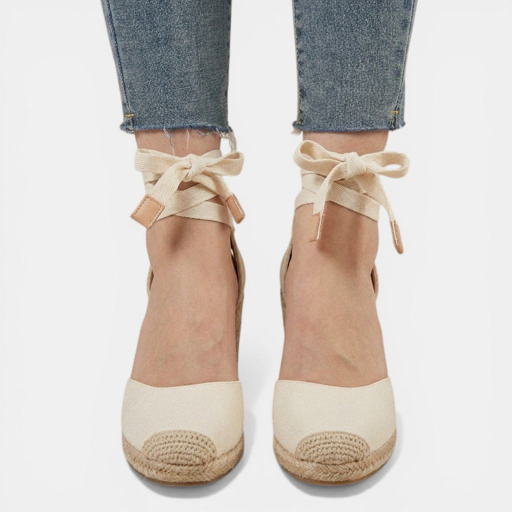 Sandalias Tacón Mujer Encaje