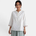 Blusa Mujer Algodón Lino Bordado