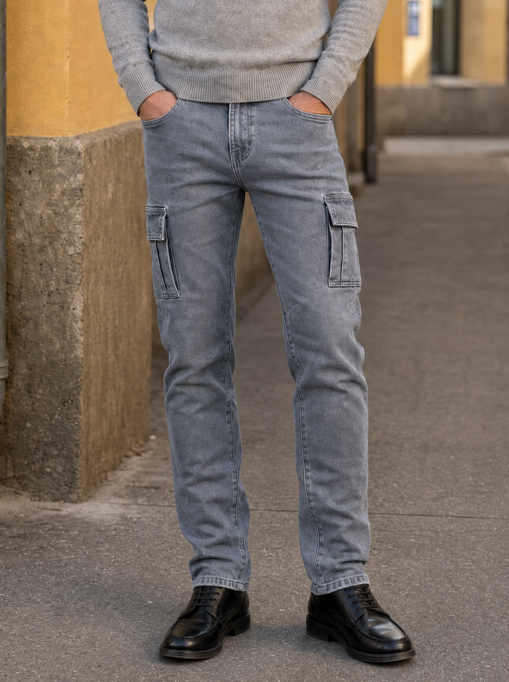 Pantalones Cargo de Mezclilla - Cross & Crown