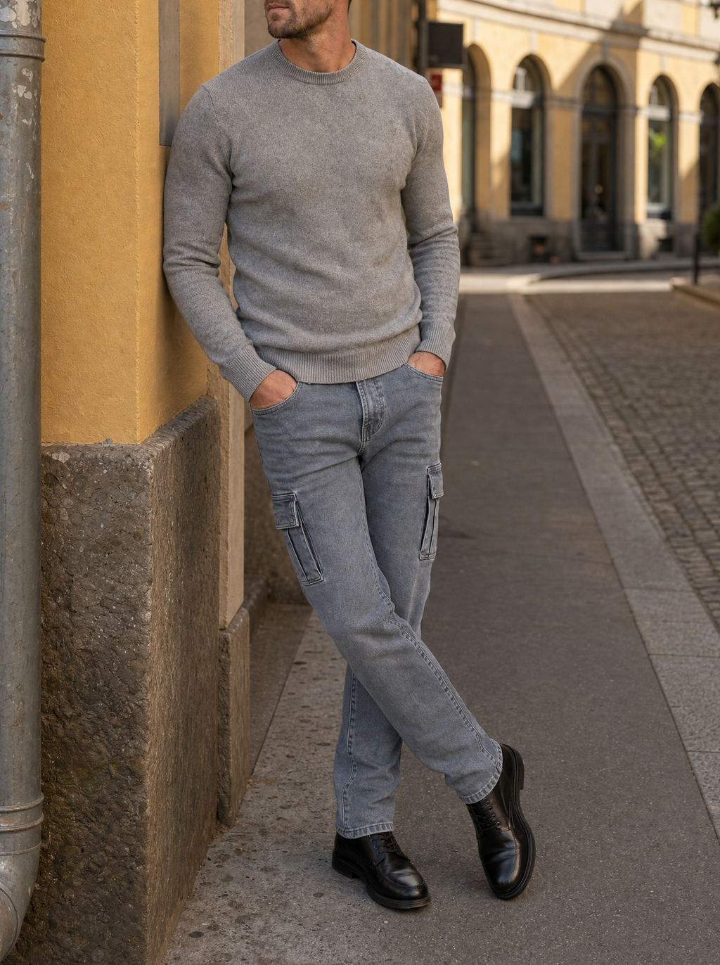 Pantalones Cargo de Mezclilla - Cross & Crown