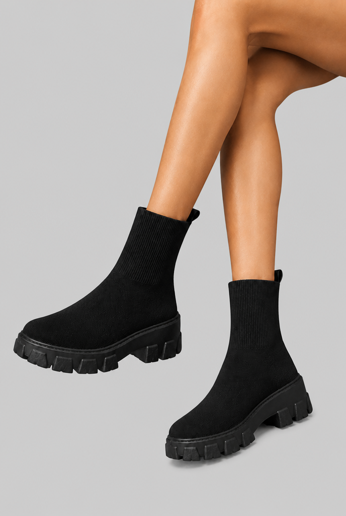 Botas Calcetín Mujer Elásticas Suela Chunky Plataforma