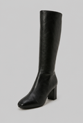 Botas Mujer Altas de Piel Lisas Tacón Ancho
