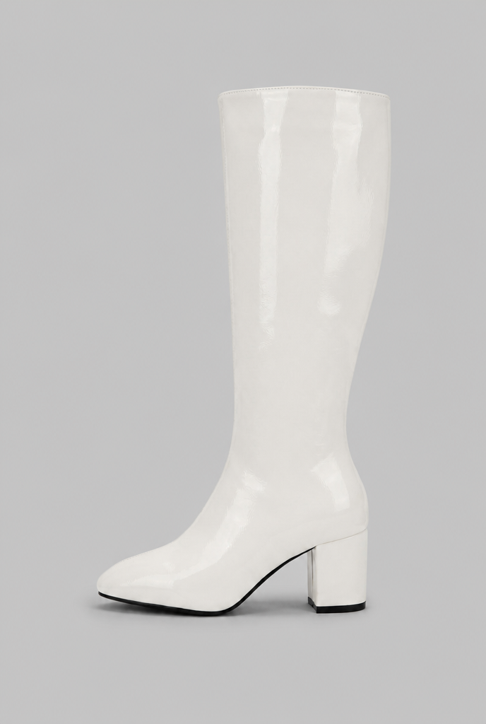 Botas Mujer Altas de Piel Lisas Tacón Ancho