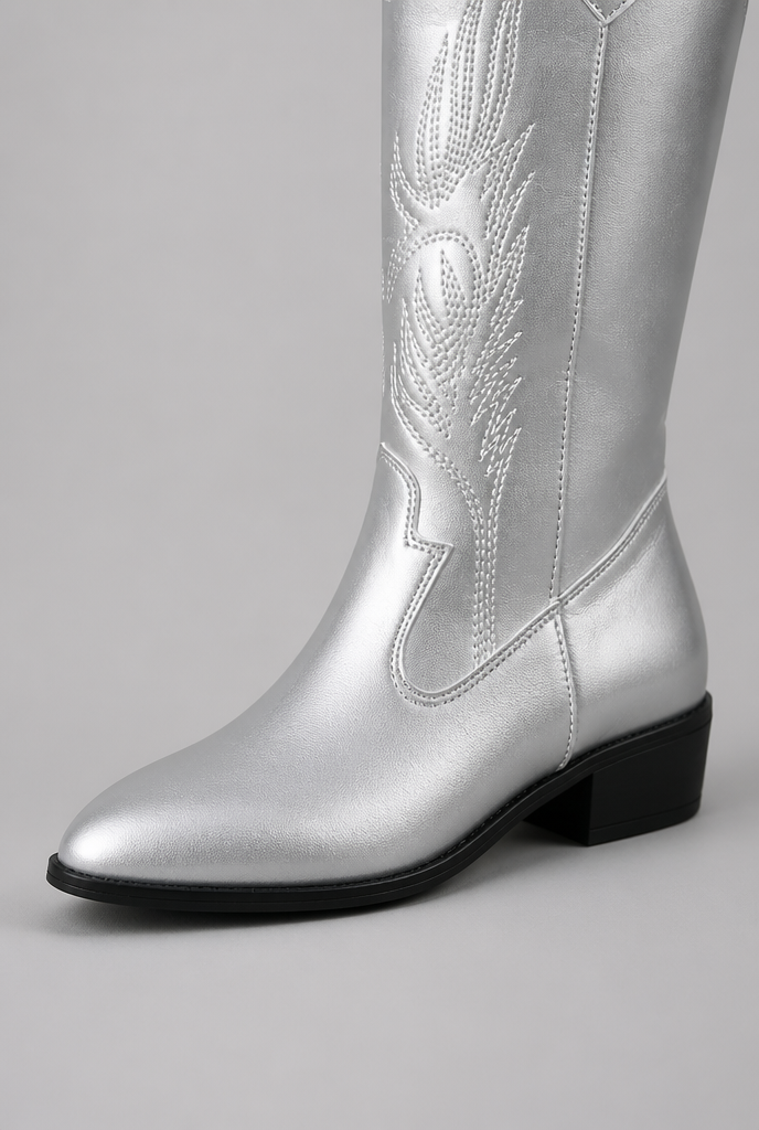 Botas Camperas Mujer Metalizadas de Caña Ancha