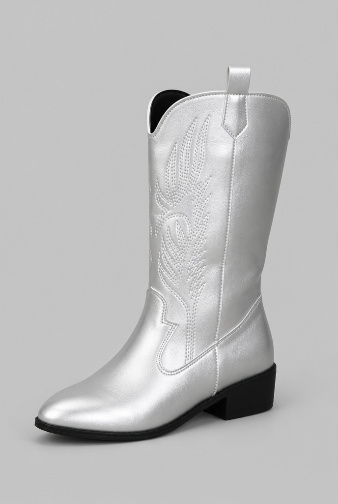 Botas Camperas Mujer Metalizadas de Caña Ancha