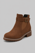 Botines Mujer de Ante con Hebilla Suela Track