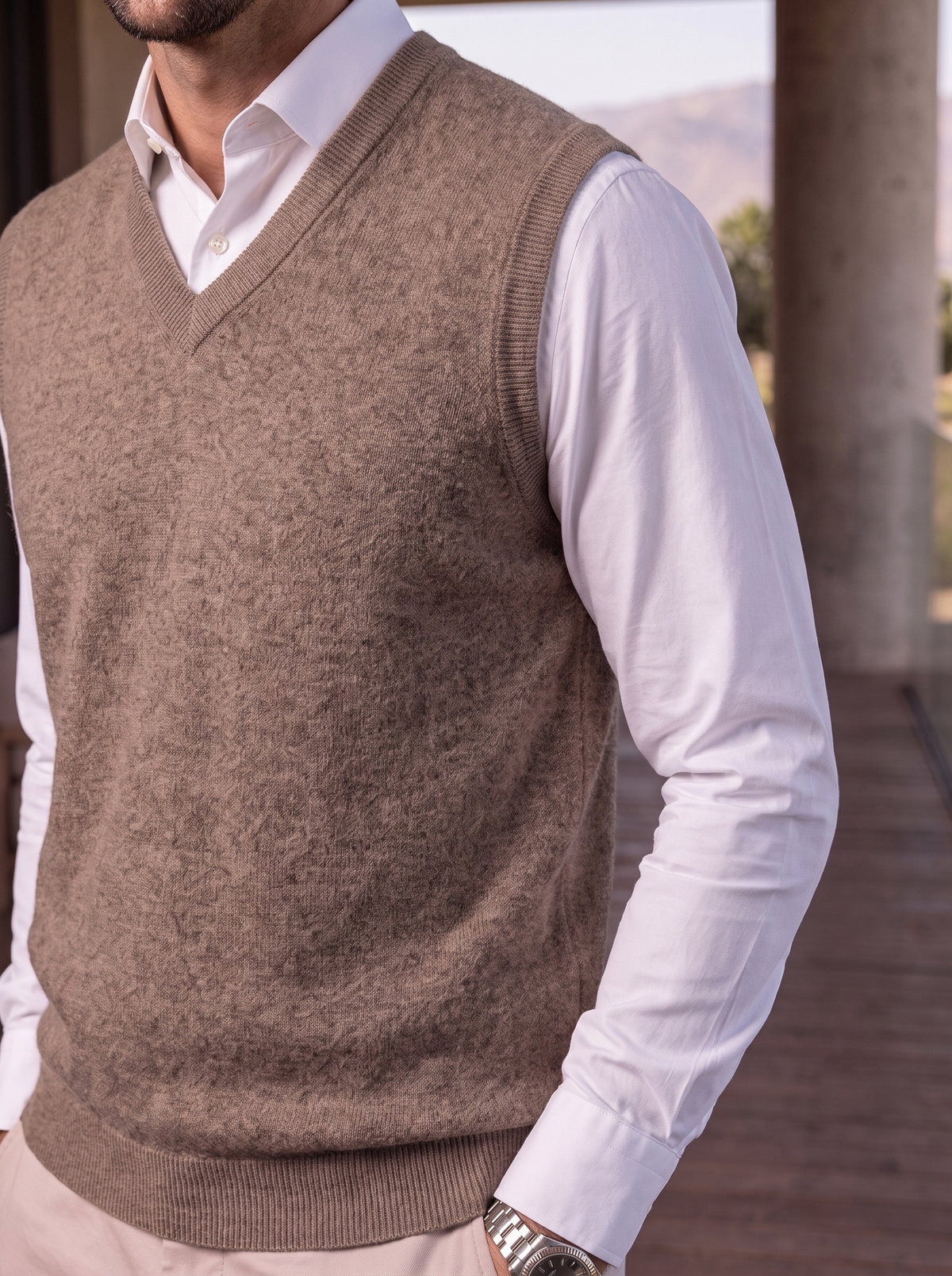 Chaleco de Lana Merino 100% - Cross & Crown