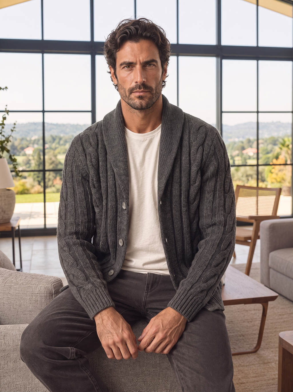 Cárdigan de Punto para Hombre - Cruz & Corona