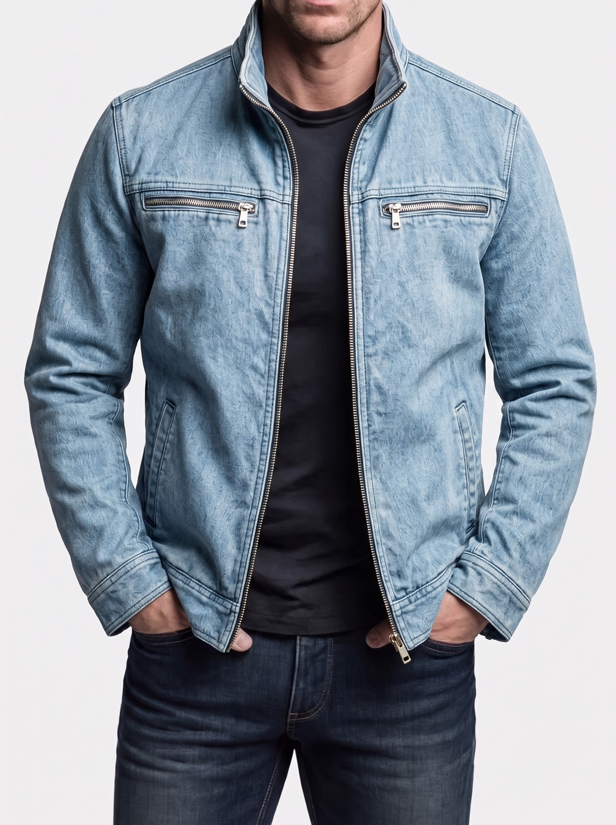 Chaqueta Valmont Vintage Wash Azul - Cross & Crown
