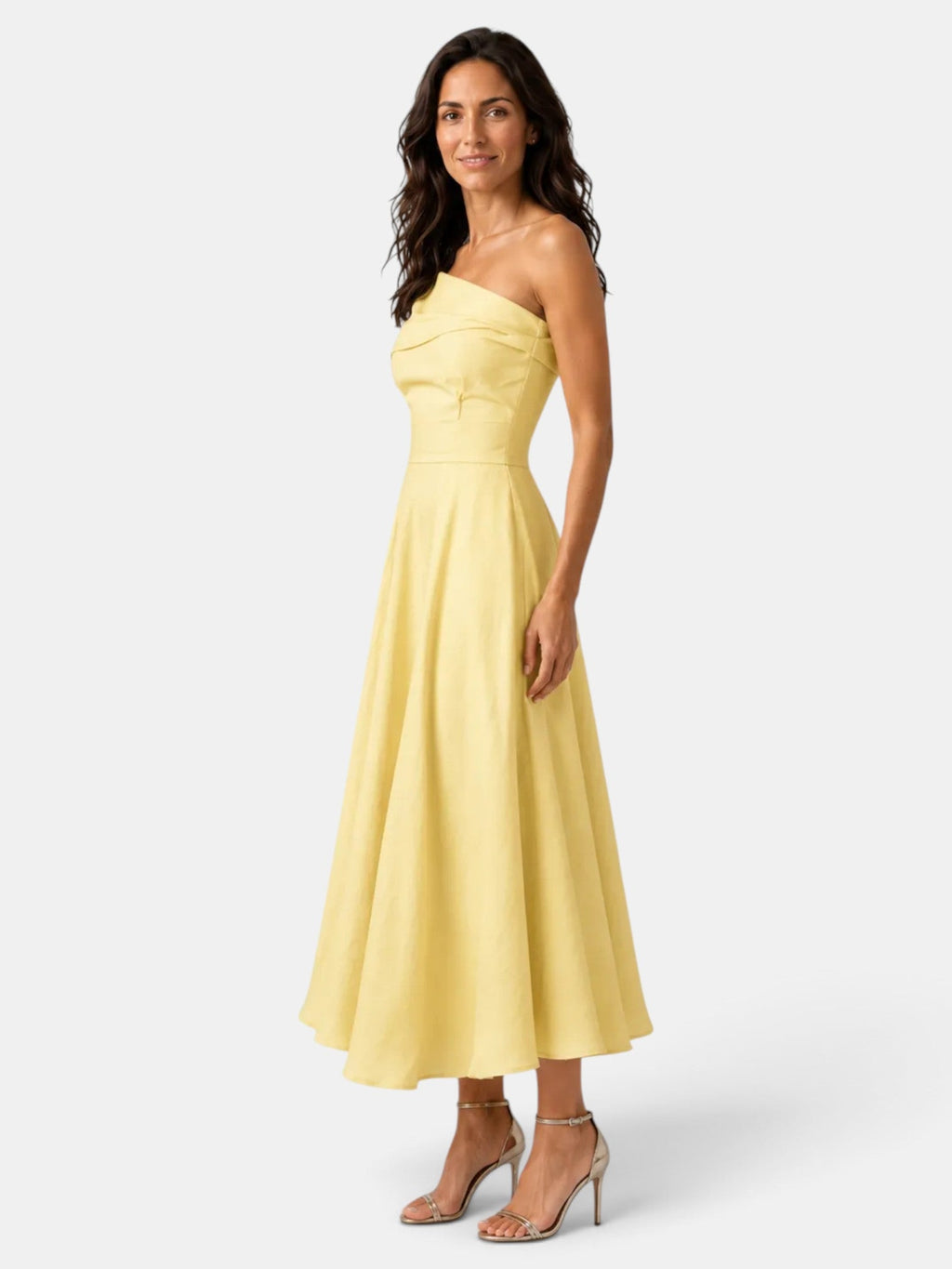 Vestido Largo Invitada Boda Amarillo