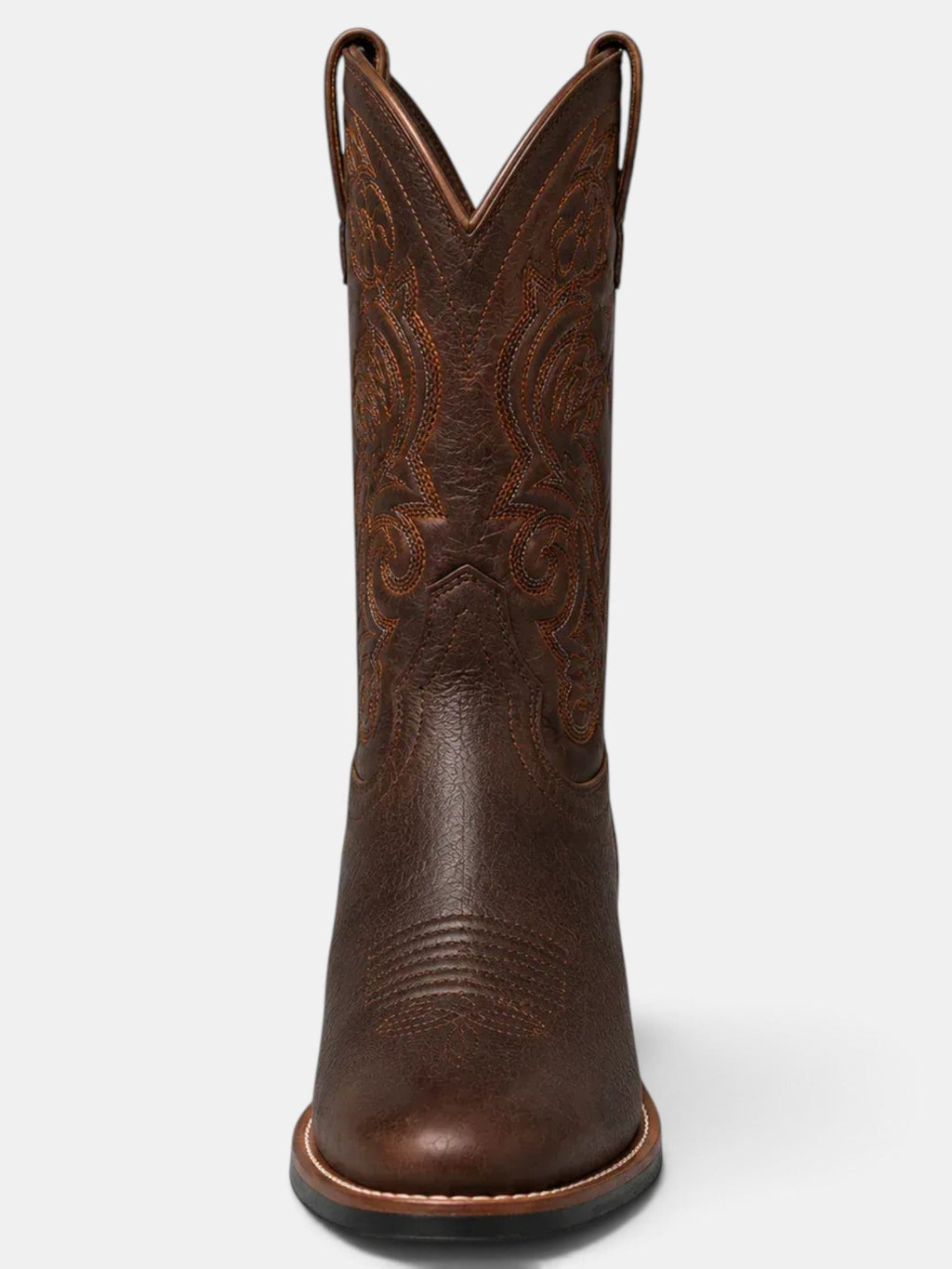Botas Cowboy Mujer Piel Marrón Bordadas