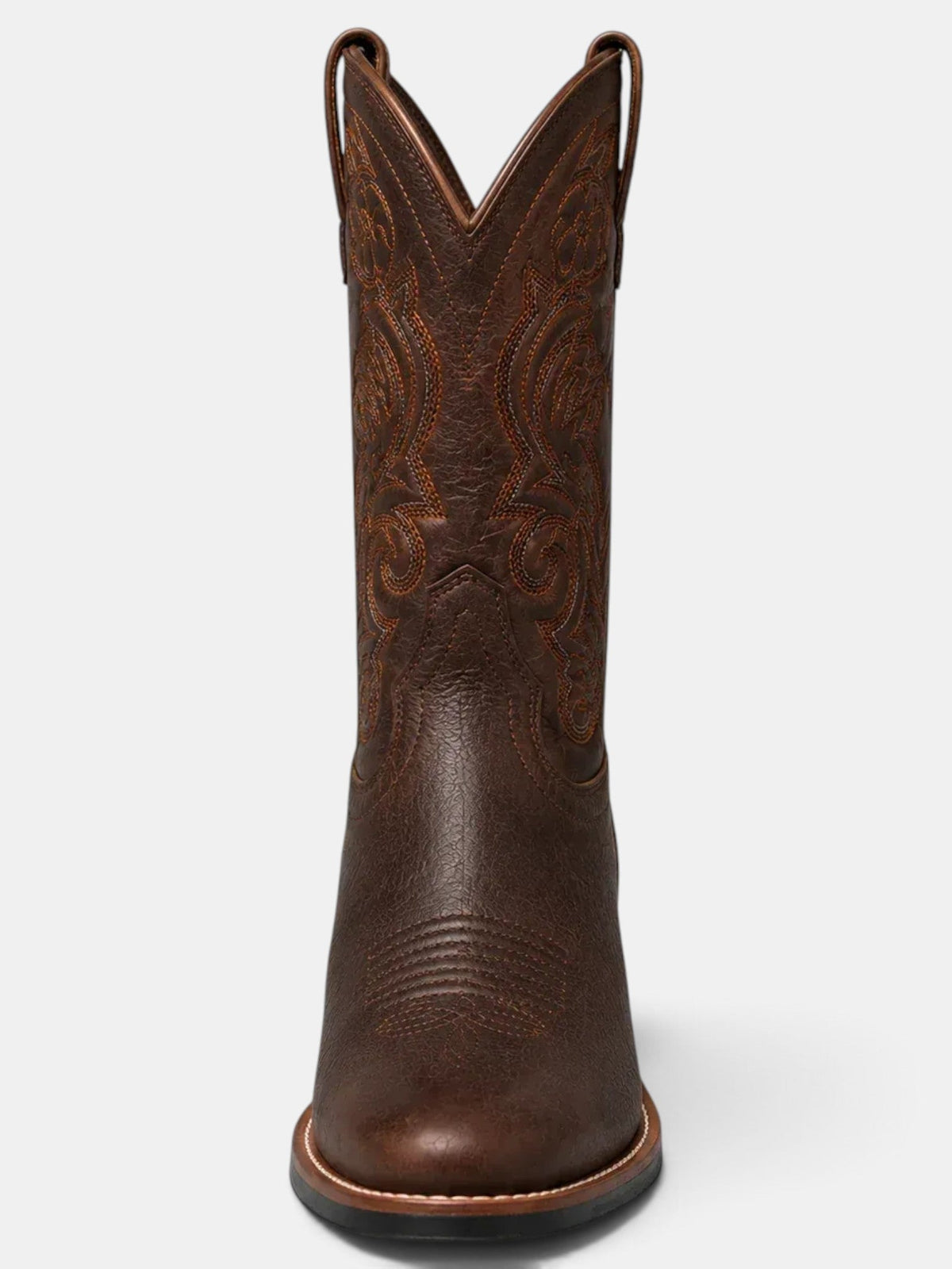 Botas Cowboy Mujer Piel Marrón Bordadas