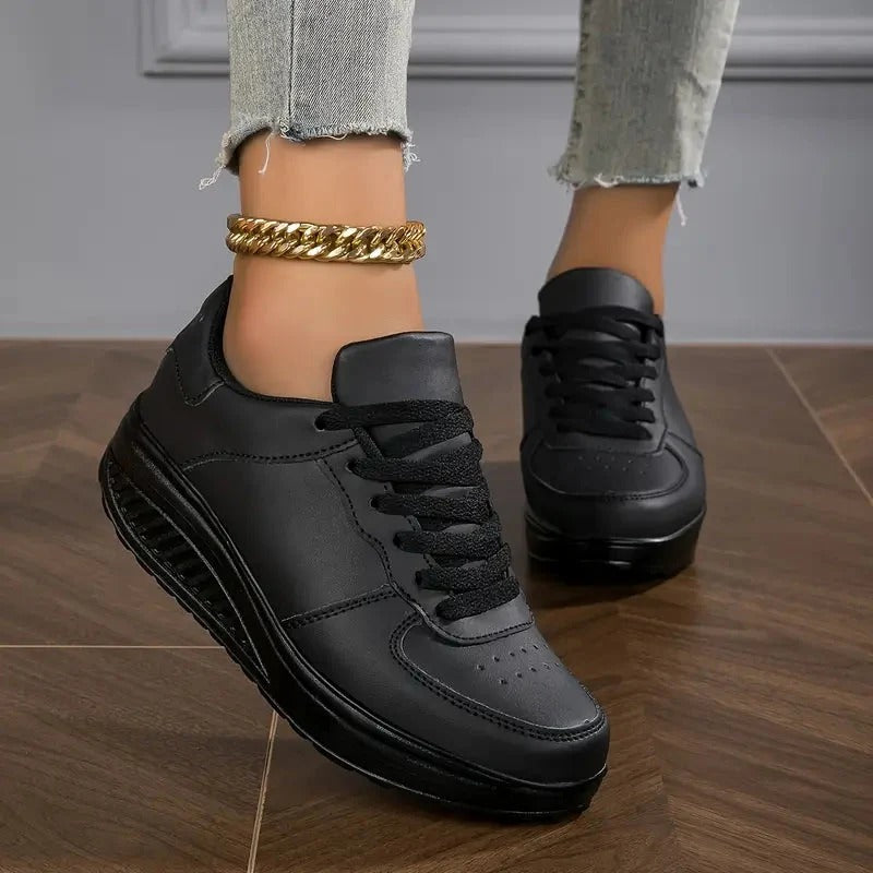 Zapatillas Plataforma Mujer Minimalistas con Cordones