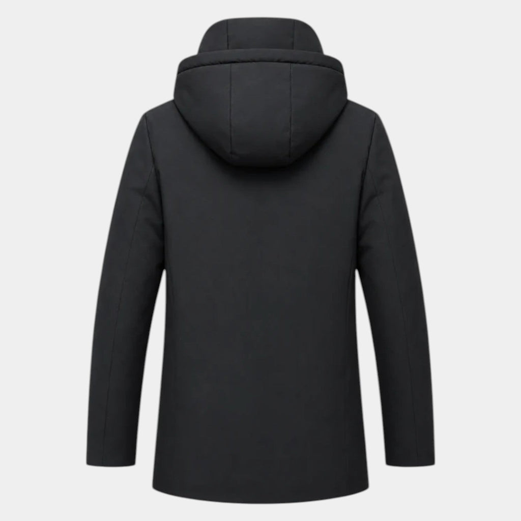 Parka Hombre con Capucha y Forro Acolchado Largo Medio